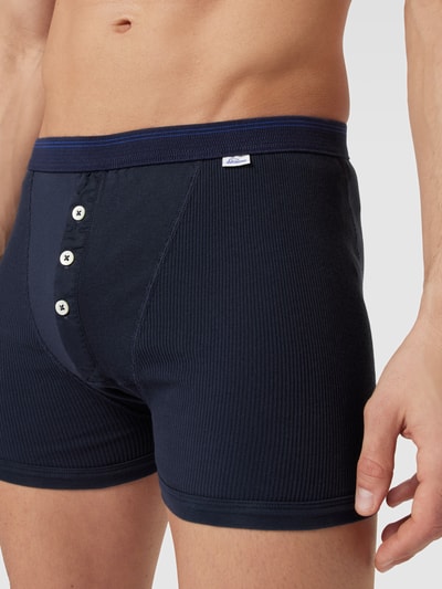 Schiesser Boxershort met knoopsluiting, model 'Friedric' Donkerblauw - 3