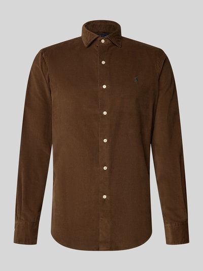 Polo Ralph Lauren Koszula casualowa o kroju regular fit z wyhaftowanym logo model ‘CORDUROY’ Czekoladowy 2