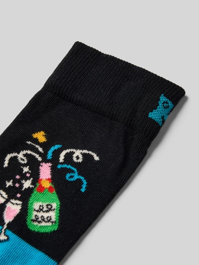 Happy Socks Socken mit Motiv-Stitching Modell 'Let´s Celebrate' Tuerkis 2