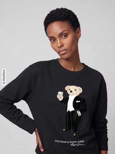 Polo Ralph Lauren Langarmshirt mit besticktem Bärenmotiv Black 3
