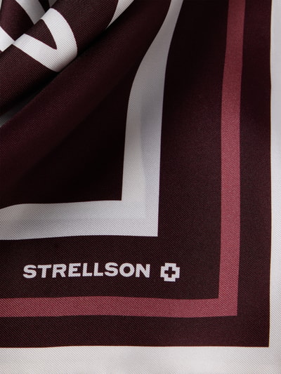 Produktfoto, Tuch aus reiner Seide von Strellson mit Optik:Allover-Muster, Material: reine Seide, weiße und bordeauxrote Farbtöne, glatte feine Textur