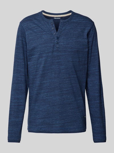 Blend Longsleeve mit Knopfleiste Marine 2