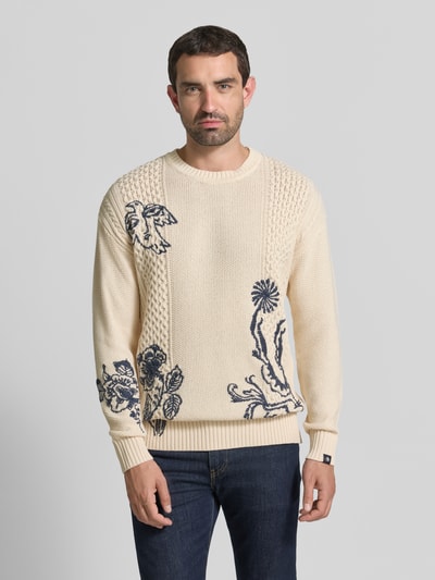 Scotch & Soda Gebreide pullover met stitchings model 'DELFTS BLAUW' Zand - 4