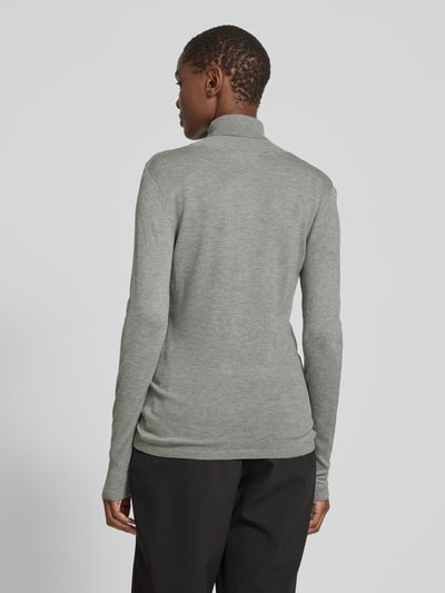 ICHI Slim Fit Rollkragenpullover aus Viskose-Mix Modell 'MAFA' Hellgrau Melange 5