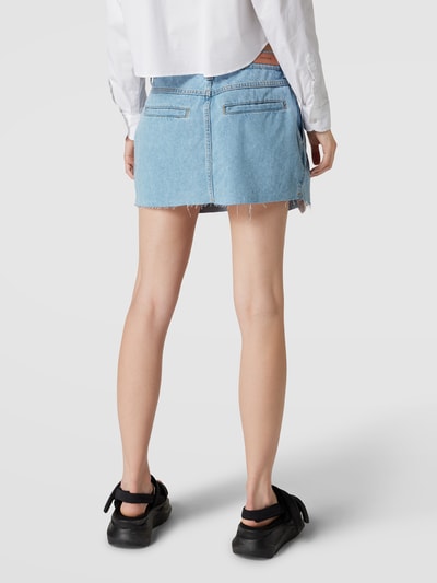 REVIEW Jeansrock mit Label-Patch aus Leder Hellblau 5