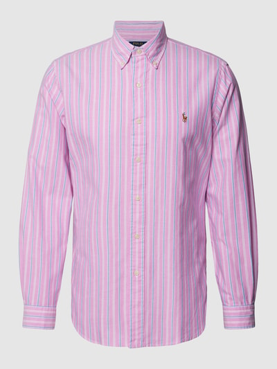 Polo Ralph Lauren Koszula casualowa o kroju slim fit z wzorem w paski Różowy 2