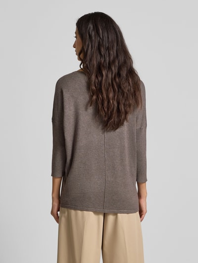 FREE/QUENT Sweter z dzianiny z mieszanki wiskozy z rękawem o dł. 3/4 model ‘JONE’ Szarobrązowy 5