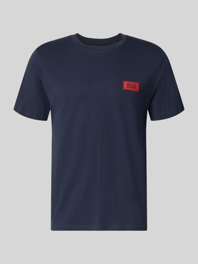 JACK & JONES Regular Fit T-Shirt aus reiner Baumwolle mit Label-Detail Marine 1