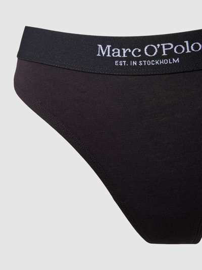 Marc O'Polo String met elastische band met logo in een set van 3 stuks Zwart - 2