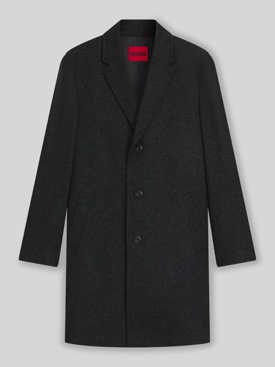 HUGO Regular Fit Wollmantel aus Twill Modell 'MALTE2541' Black 2