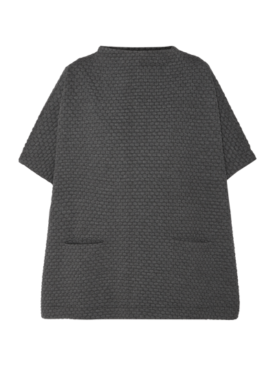 OPUS Poncho mit Wabenstruktur Mittelgrau 2