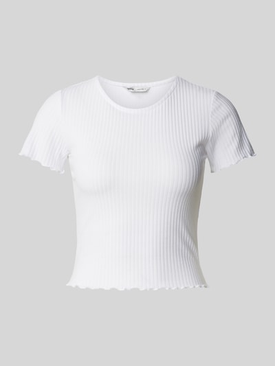 Only T-Shirt mit Wellensaum Modell 'EMMA' Weiss 2