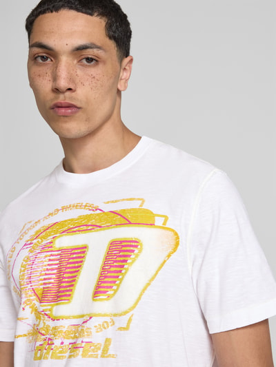 Diesel T-Shirt mit Label-Print Weiss 3