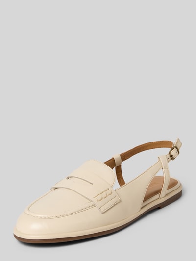 Produktfoto, Slingbacks aus echtem Leder Modell 'ALVA 12A' von Marc O'Polo, Optik: Unifarben, abgerundete Schuhspitze, Blockabsatz, Dornschließe, leicht strukturierte Sohle