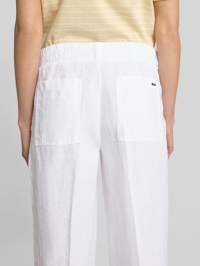 Brax Spodnie lniane z prostą, skróconą nogawką Biały 3