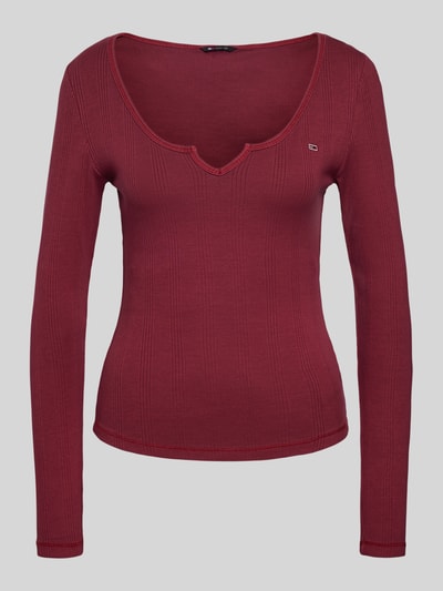 Tommy Jeans Longsleeve mit U-Boot-Ausschnitt Bordeaux 2