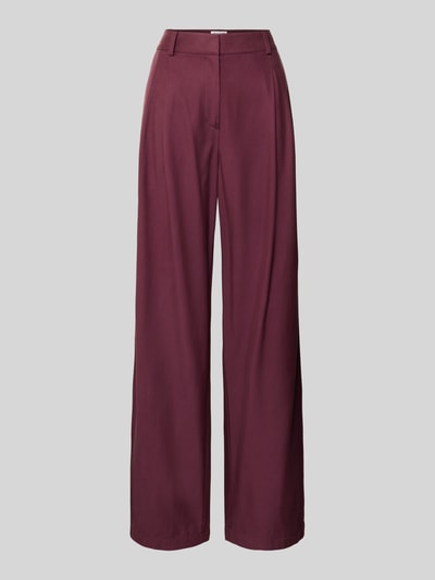 JAKE*S STUDIO WOMAN Stoffen broek van een mix van lyocell en katoen met wijde pijpen Bordeaux - 2