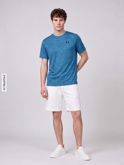 Under Armour Regular Fit T-Shirt mit Strukturmuster Modell 'Pixelate' Rauchblau 1