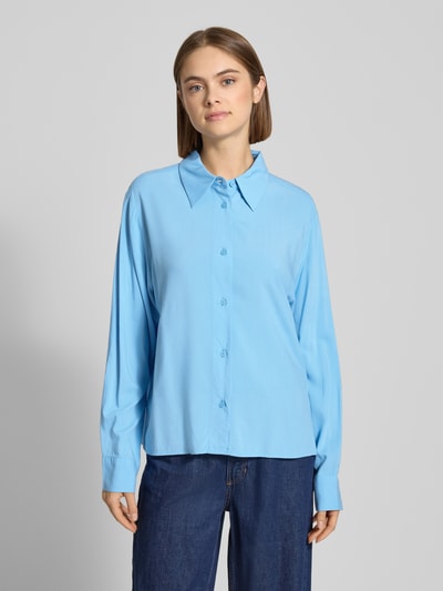 Marc O'Polo Denim Regular fit overhemdblouse van pure viscose Lichtblauw - 4