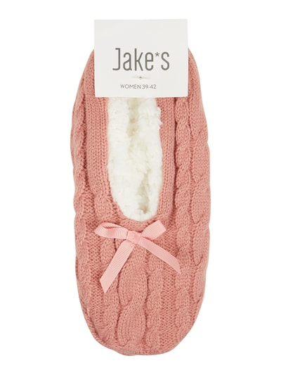 Jake*s Casual Huisschoenen met pluche voering Rosé - 2