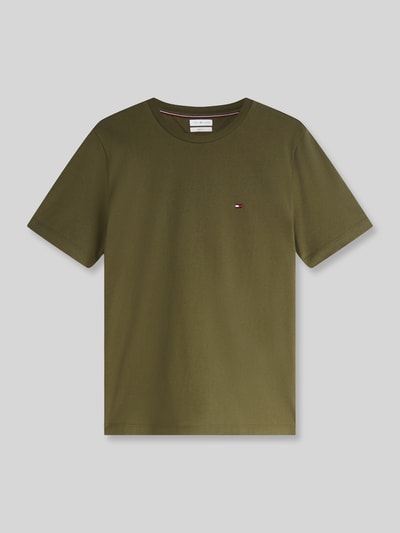 Produktfoto, zielony t-shirt o kroju regular fit z gładkiej bawełny, Regular Fit T-Shirt aus reiner Baumwolle von Tommy Hilfiger, Męski t-shirt