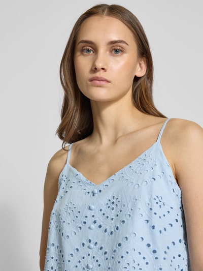Pieces Regular fit blousetop van puur katoen, model 'VILDE' Lichtblauw - 3