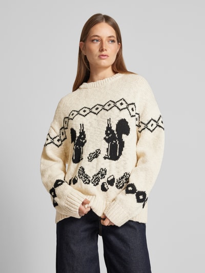 JAKE*S STUDIO WOMAN Oversized Strickpullover aus reiner Baumwolle Offwhite 4