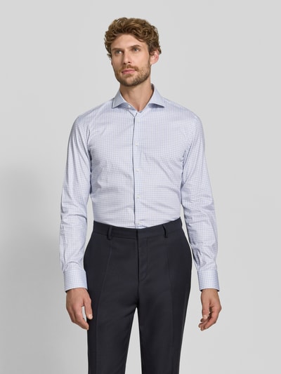 BOSS Slim fit zakelijk overhemd van katoenmix model 'H-HANK-SP' Bleu - 4