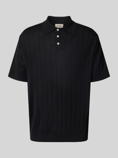 Forét Poloshirt met ribboorden, model 'ASTERN' Zwart - 2