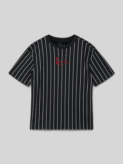 Produktfoto, Regular Fit T-shirt met logostitching van KARL KANI, puur katoen, ronde hals, ruglengte maat 134: 55 cm, voor kinderen