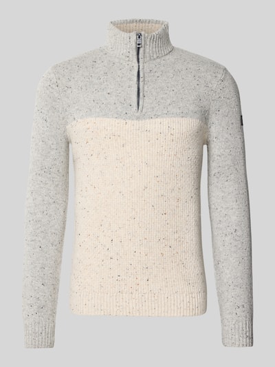 Tom Tailor Regular fit schipperstrui van katoenmix Offwhite gemêleerd - 2