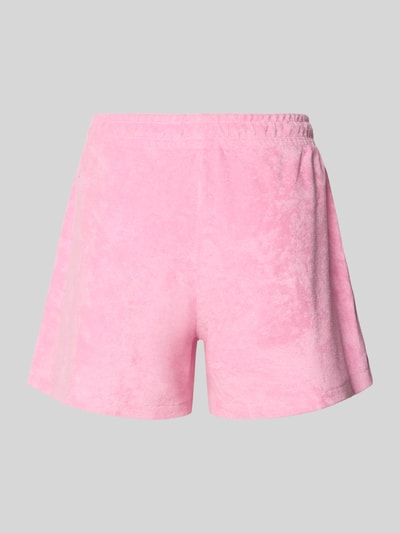 Produktfoto, Relaxed Fit Sweatshorts aus Baumwoll-Viskose-Mix Modell 'TOWELING SHORT' von TOMMY HILFIGER in Rosa, unifarben, Frottee-Struktur, elastischer Bund, Label Stitching, seitliche Eingrifftaschen.