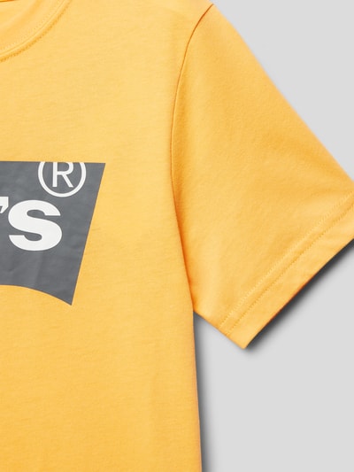 Levi’s® Kids T-shirt met labelprint, model 'BATWING' Oranje - 2