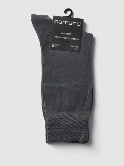 camano Socken mit Rippenbündchen im 2er-Pack Modell 'MERCERISED' Anthrazit 3