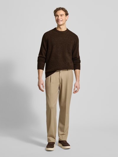 Jack & Jones Premium Gebreide pullover met ribboorden, model 'BLASIMON' Chocoladebruin - 1