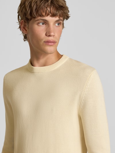 REVIEW Strickpullover mit Rundhalsausschnitt Ecru 3