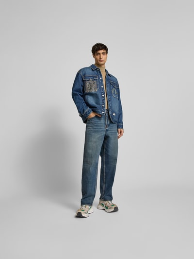 Evisu Jeansjacke mit Knopfleiste Jeansblau 1