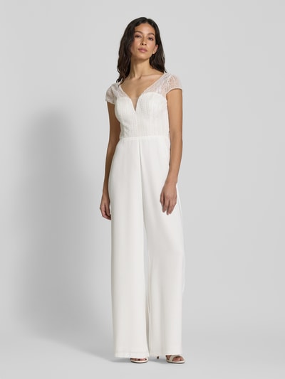 Hey Kyla Jumpsuit mit Zierstein- und Perlenbesatz Weiss 4