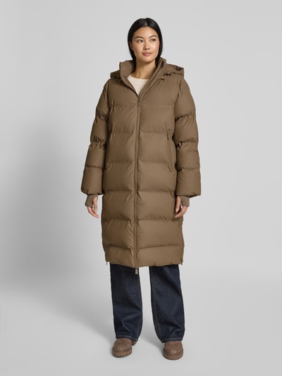 Neo Noir Steppmantel mit Kapuze Modell 'Viviana' Hellbraun 4