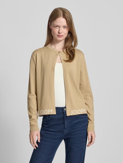 JOOP! Gebreid jack met knoopsluiting, model 'Kona' Zand - 4