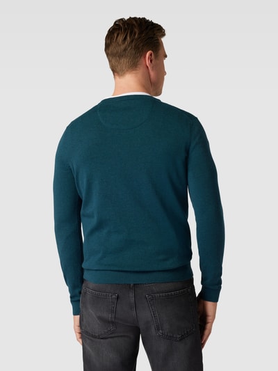 Tom Tailor Strickpullover mit V-Ausschnitt Petrol 5