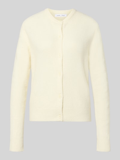 Produktfoto, Regular Fit Cardigan aus Alpaka-Mix von Samsøe Samsøe in Creme, Strick-Optik, Rundhalsausschnitt, elastischer Stoff, glatte Oberfläche