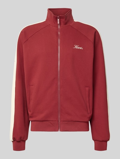 KARL KANI Sweatjack met opstaande kraag en steekzakken Donkerrood - 2
