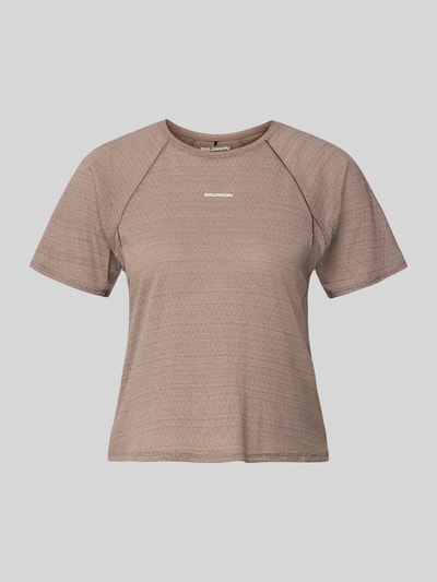 Salomon Cropped Fit T-Shirt mit Logo-Print Taupe 2