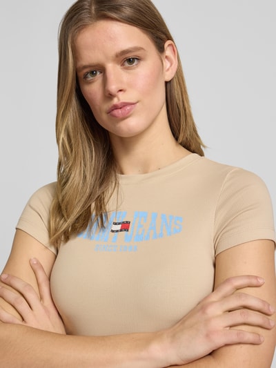 Tommy Jeans Slim Fit T-Shirt aus Baumwoll-Mix Hellgelb 3