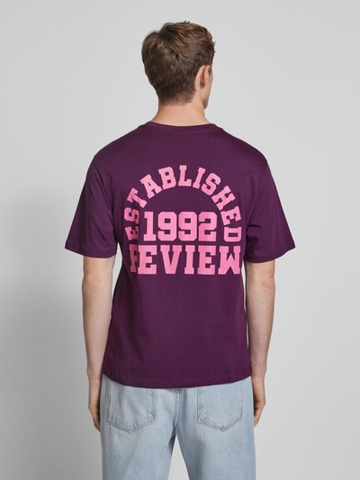REVIEW Regular fit T-shirt van een mix van katoen en viscose Prune - 5