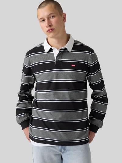 Levi's® Relaxed Fit Poloshirt aus reiner Baumwolle Modell 'RUGBY BRANCO' Dunkelgrau 1