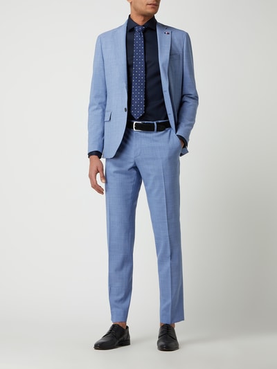 Tommy Hilfiger Tailored Spodnie do garnituru o kroju slim fit z dodatkiem streczu model ‘Sath’  Jeansowy niebieski 1