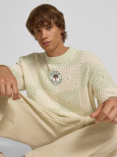 BLKVIS Gebreide pullover met ajourpatroon Offwhite - 3