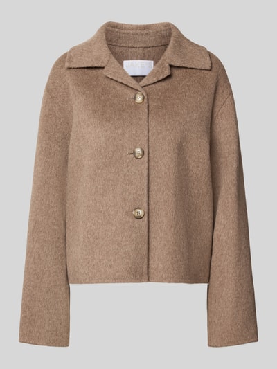 Produktfoto, Regular Fit Jacke aus Woll-Mix von Jake*s Collection in Hellbraun mit weicher Textur, gerade Form, vier Knöpfe vorn